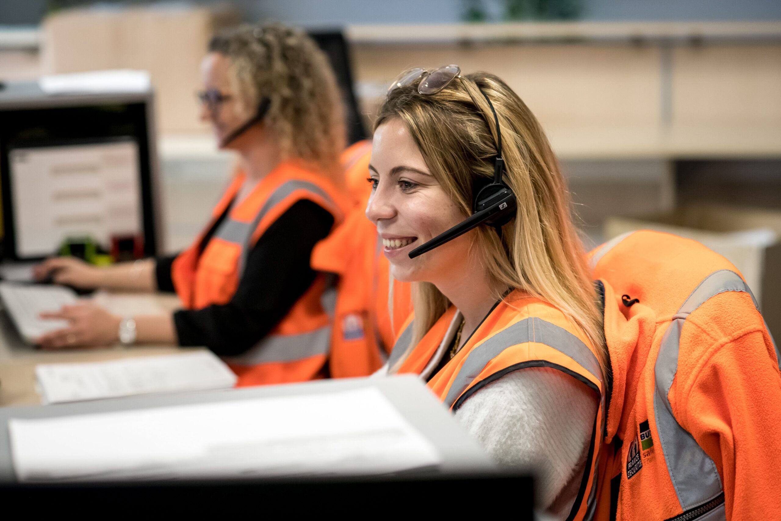 Processing customer orders in the office at the France Sécurité facility in Nantes, France